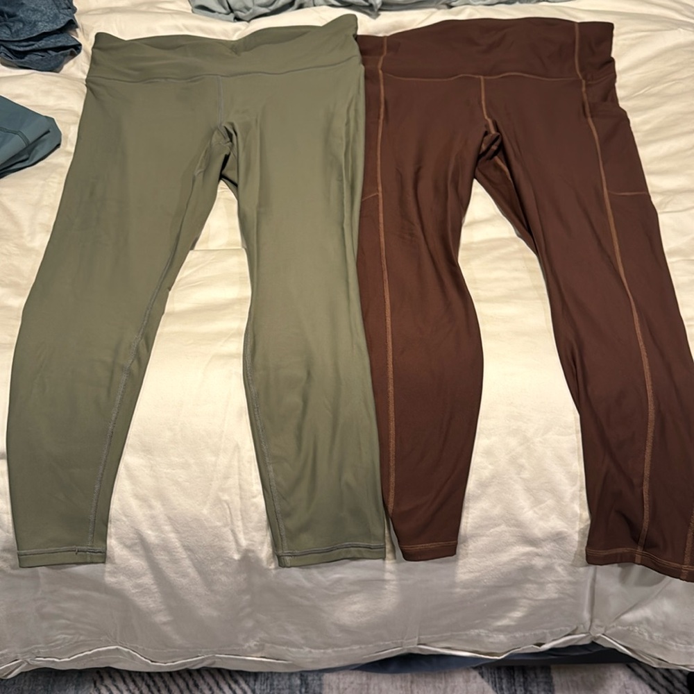 Women's Olive and Brown Leggings